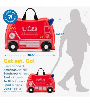 چمدان 3 کاره طرح فرانک ماشین آتش نشان برند Trunki