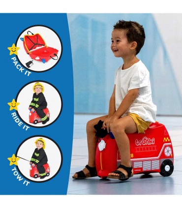 چمدان 3 کاره طرح فرانک ماشین آتش نشان برند Trunki