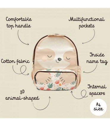 کوله پشتی کودک ساسی طرح تنبل درختی سایز کوچک