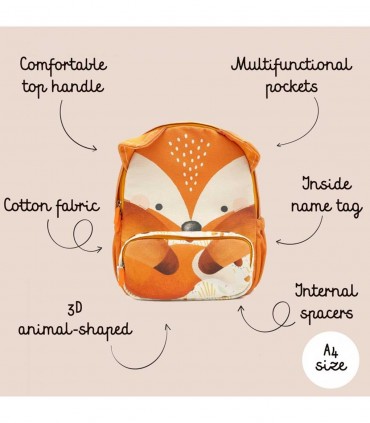کوله پشتی کودک ساسی طرح روباه سایز بزرگ