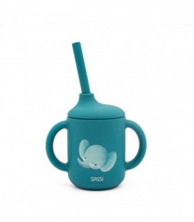 لیوان سیلیکونی نی دار کودک ساسی طرح فیل