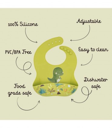 پیشبند سیلیکونی ساسی طرح دایناسور