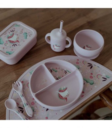 بشقاب سیلسکونی کودک ساسی طرح پونی