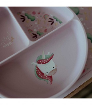 بشقاب سیلسکونی کودک ساسی طرح پونی