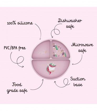 بشقاب سیلسکونی کودک ساسی طرح پونی