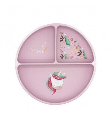 بشقاب سیلسکونی کودک ساسی طرح پونی