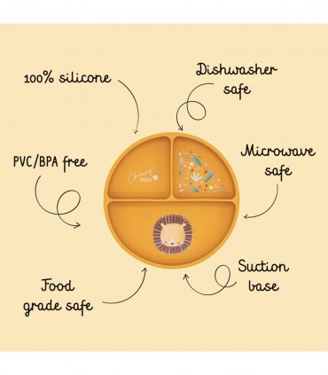 بشقاب سیلیکونی کودک ساسی طرح شیر