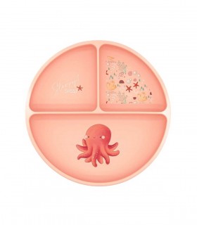 بشقاب سیلیکونی کودک ساسی طرح اختاپوس