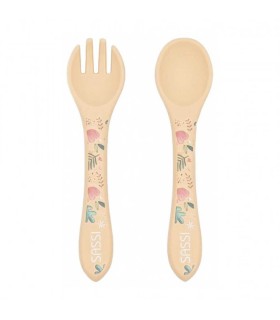 قاشق و چنگال سیلیکونی کودک ساسی طرح حیوانات