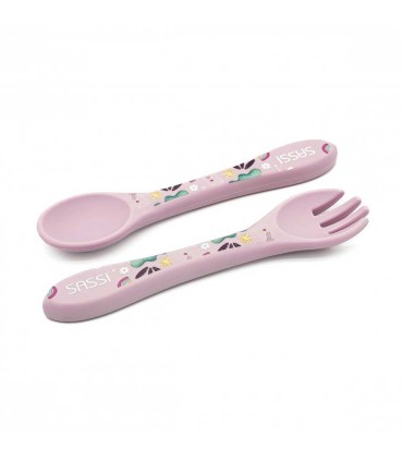 قاشق و چنگال سیلیکونی کودک ساسی طرح حیوانات