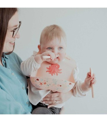 قاشق و چنگال سیلیکونی کودک ساسی طرح حیوانات