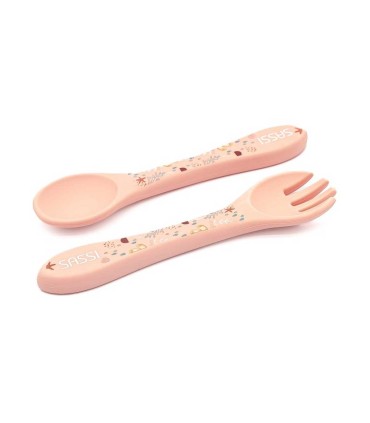 قاشق و چنگال سیلیکونی کودک ساسی طرح حیوانات