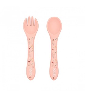 قاشق و چنگال سیلیکونی کودک ساسی طرح حیوانات