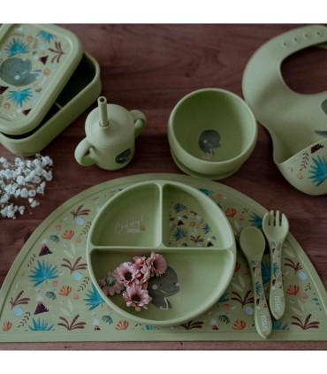 قاشق و چنگال سیلیکونی کودک ساسی طرح حیوانات