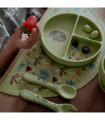 قاشق و چنگال سیلیکونی کودک ساسی طرح حیوانات