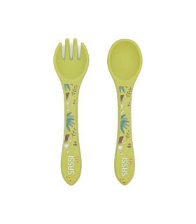 قاشق و چنگال سیلیکونی کودک ساسی طرح حیوانات