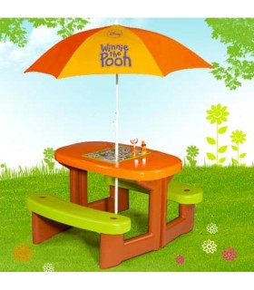 میز و صندلی 2 طرفه با چتر قهوه ای و سبزPooh Smoby