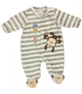 سرهمی مخمل راه راه  میمون